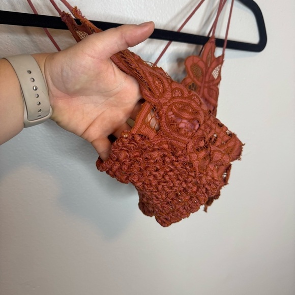 Free People One Adella Lace Crochet Bralette in Copper Women's - Picture 6 of 10